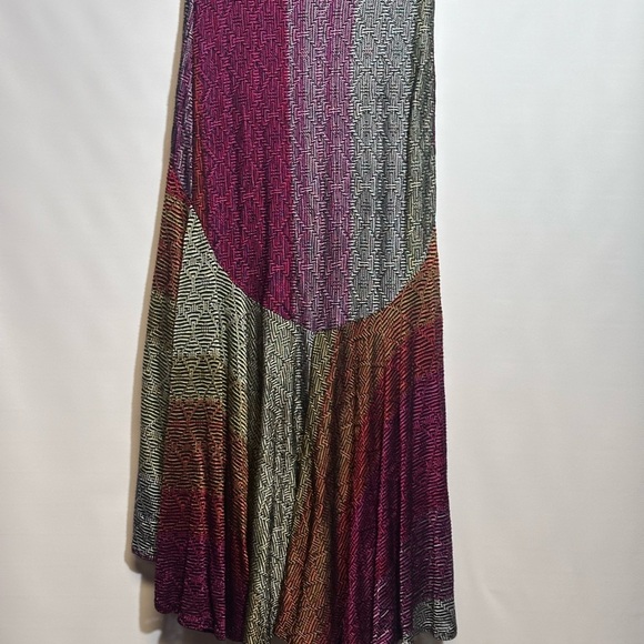 Antropología Elegant Red and Gold Fit and Flare Maxi Skirt - Picture 3 of 5